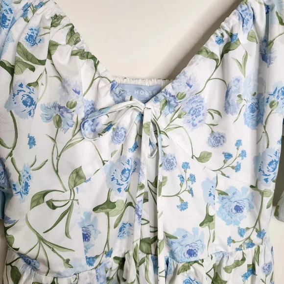 Hill House Ophelia Floral Puff Sleeve Mini Dress Small Cottagecore Picnic Boho - Picture 5 of 16